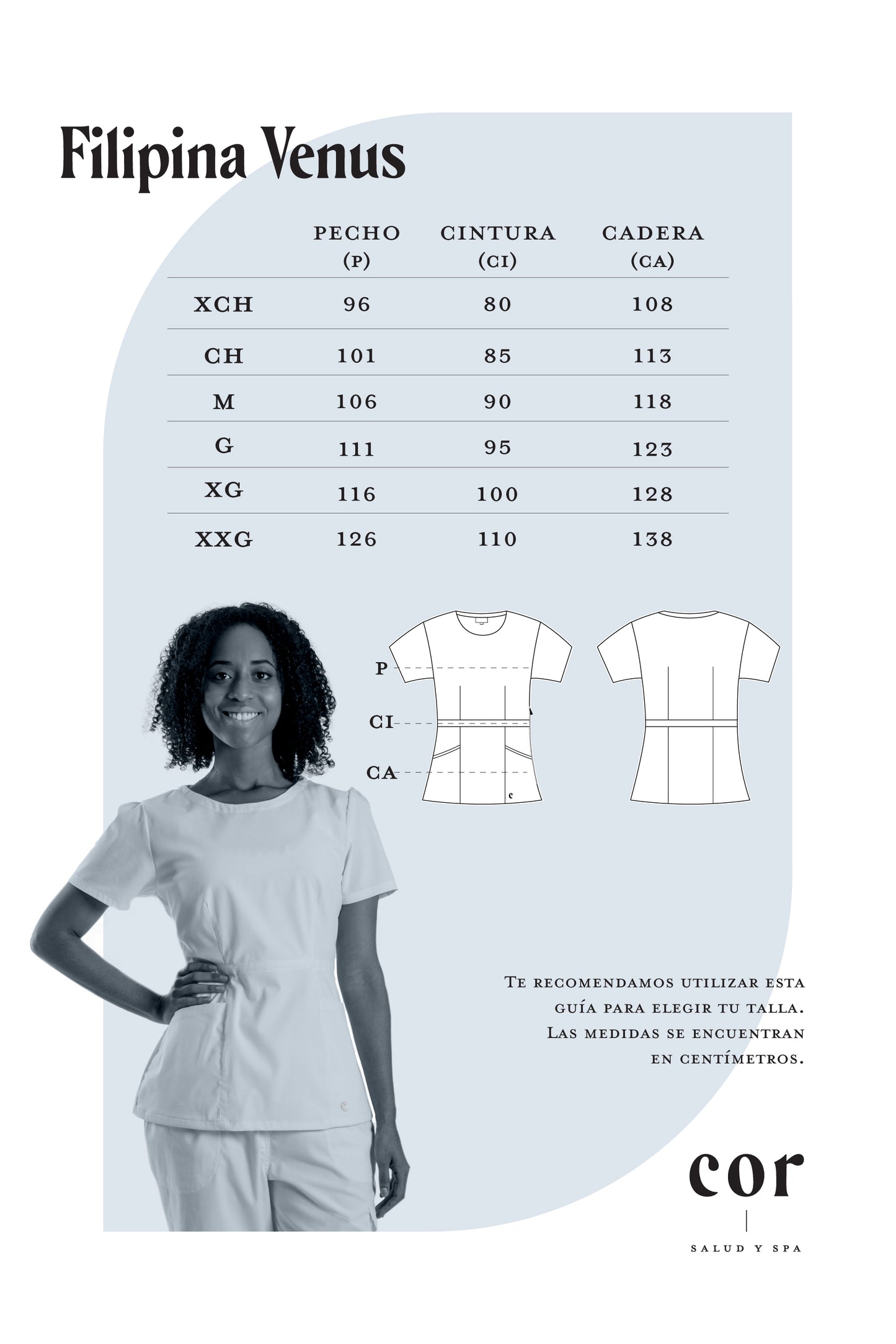 Tabla de medidas Ditmo Uniformes