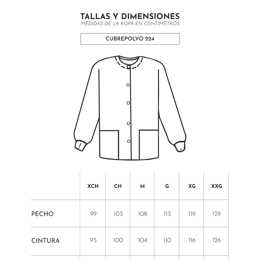 
                      
                        tabla de medidas para cubrepolvo 224 de ditmo uniformes
                      
                    